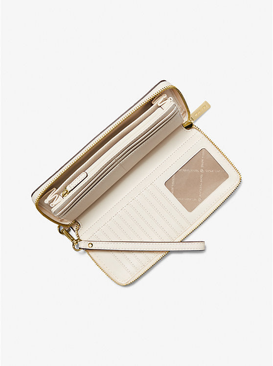 Jet Set Travel Large Pebbled Leather Wristlet