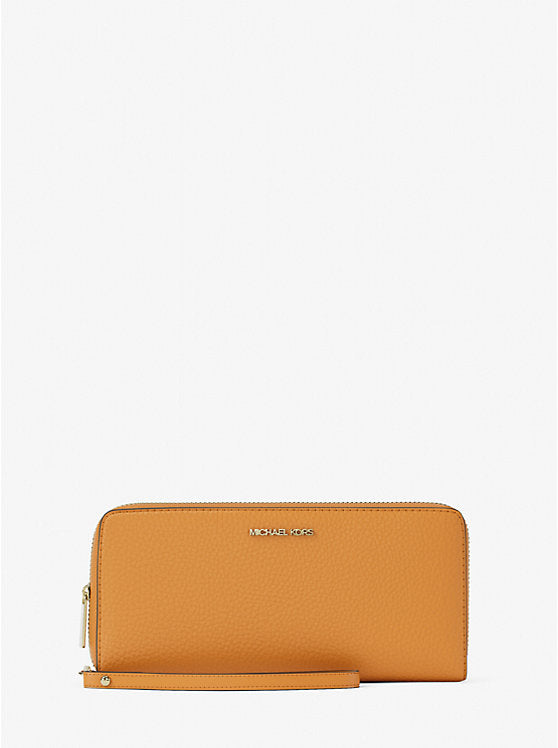 Jet Set Travel Large Pebbled Leather Wristlet