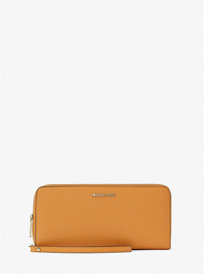 Jet Set Travel Large Pebbled Leather Wristlet