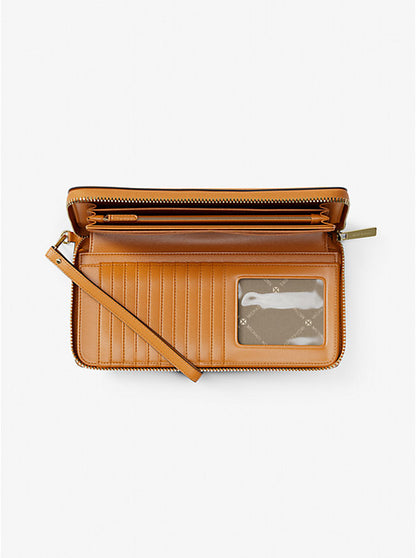 Jet Set Travel Large Pebbled Leather Wristlet