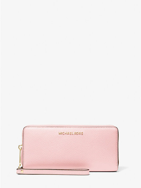 Jet Set Travel Large Pebbled Leather Wristlet