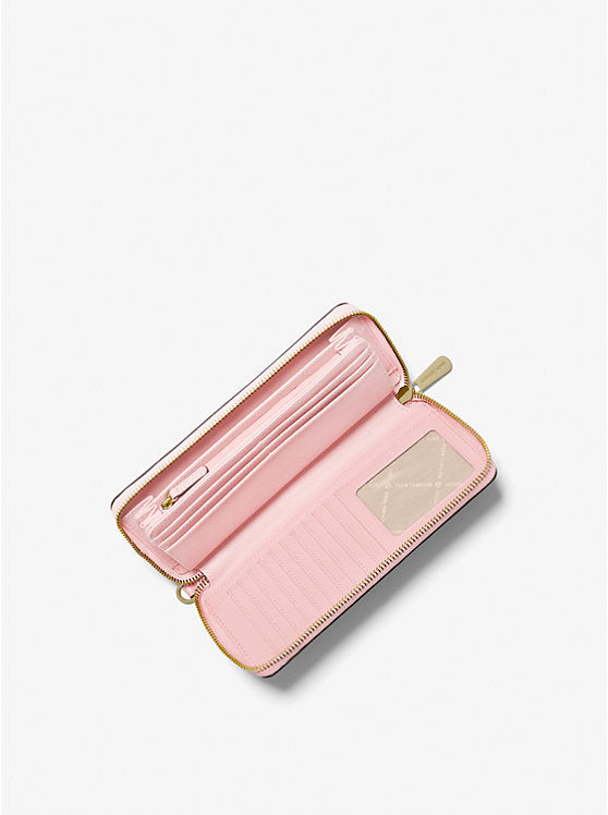 Jet Set Travel Large Pebbled Leather Wristlet