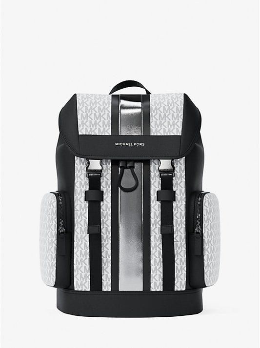 Cooper Metallic Striped Signature Logo Backpack