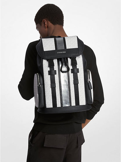 Cooper Metallic Striped Signature Logo Backpack