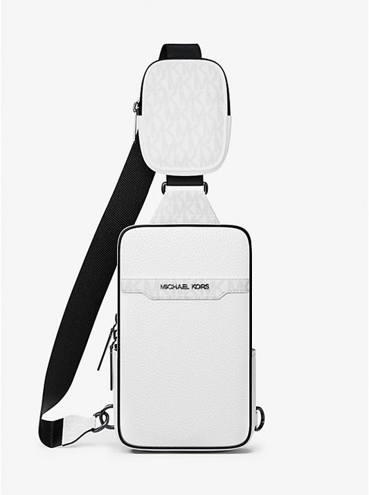 Cooper Medium Pebbled Leather and Signature Logo Sling Pack with Pouch