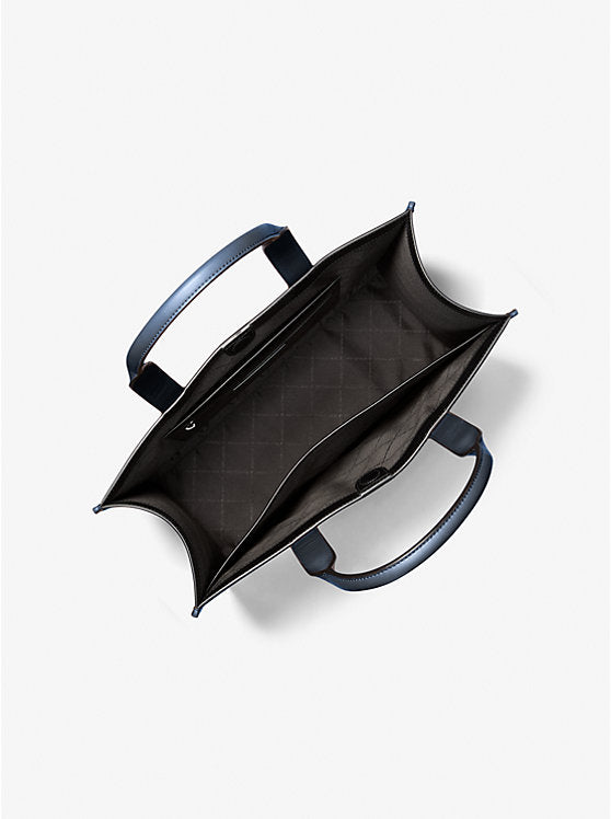 Cooper Logo Embossed Pebbled Leather Tote Bag