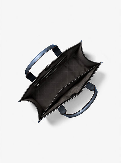 Cooper Logo Embossed Pebbled Leather Tote Bag