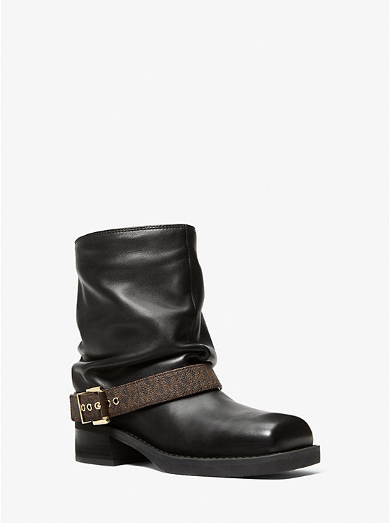 Colby Leather and Signature Logo Ankle Boot