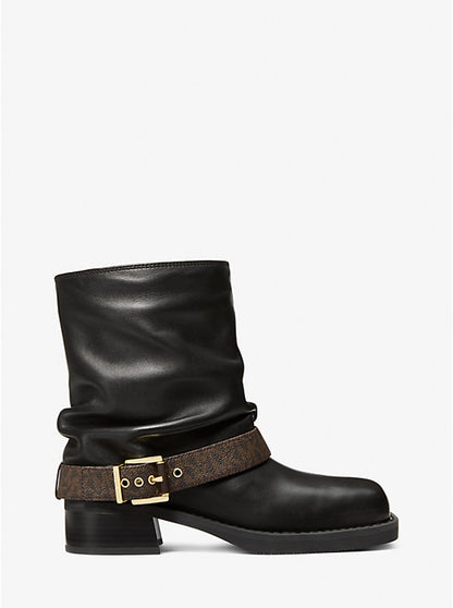 Colby Leather and Signature Logo Ankle Boot