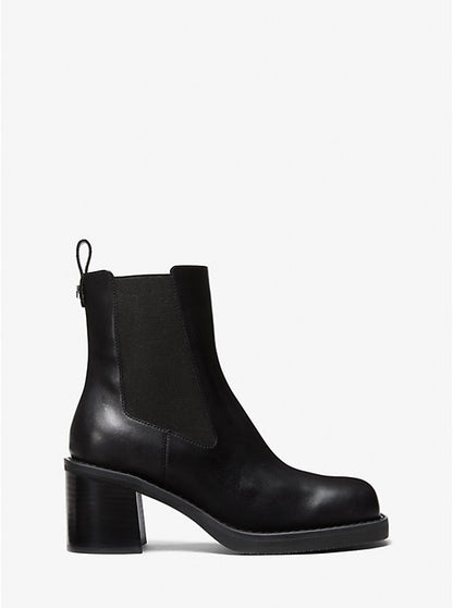Houston Leather Block Heel Ankle Boot