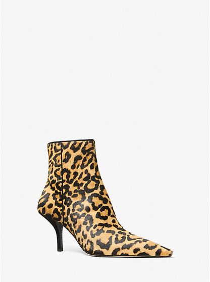 Selina Leopard Print Calf Hair Ankle Boot
