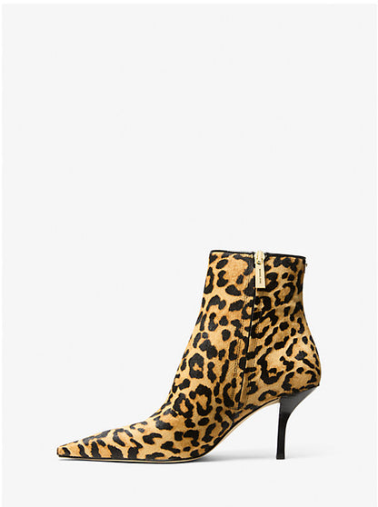 Selina Leopard Print Calf Hair Ankle Boot