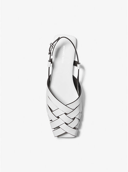 Irene Woven Leather Slingback Sandal