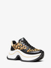 Arla Leopard Print Calf Hair and Leather Trainer