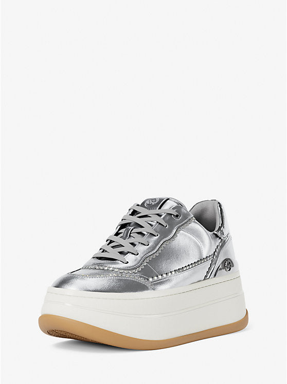 Hayes Embellished Metallic Leather Platform Sneaker