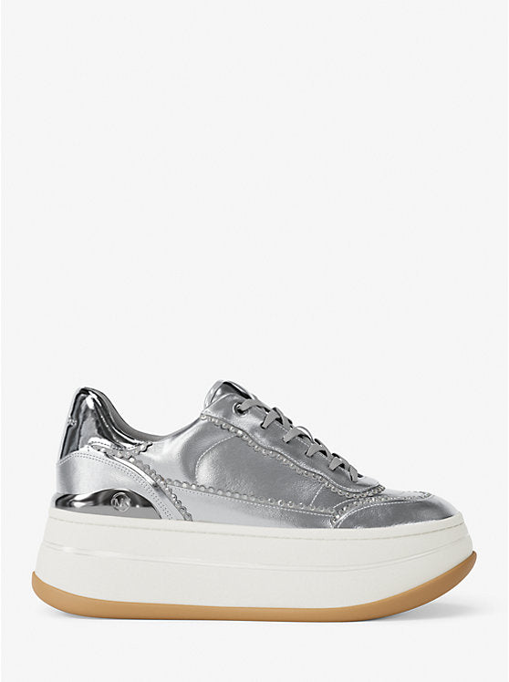Hayes Embellished Metallic Leather Platform Sneaker