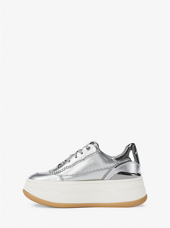 Hayes Embellished Metallic Leather Platform Sneaker