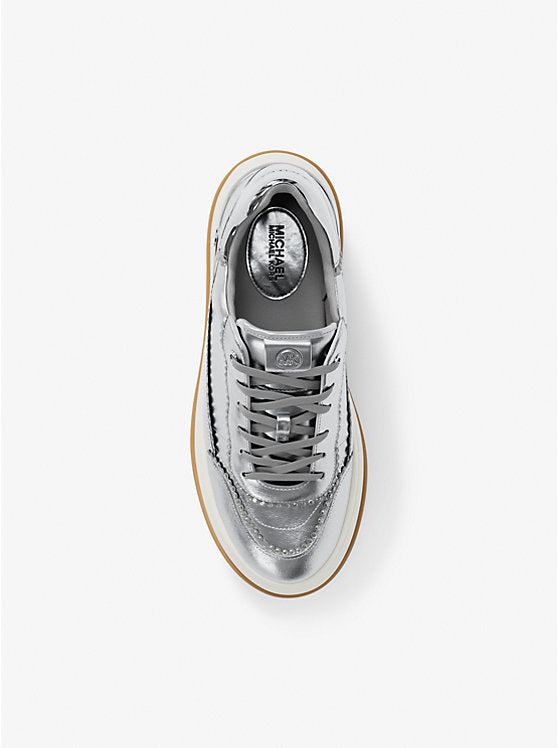 Hayes Embellished Metallic Leather Platform Sneaker