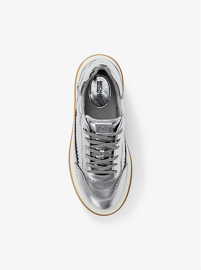 Hayes Embellished Metallic Leather Platform Sneaker