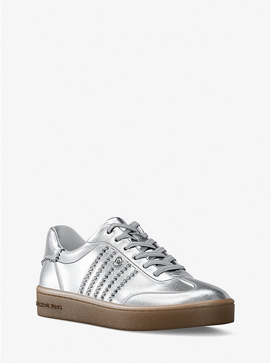 Scotty Embellished Metallic Leather Sneaker