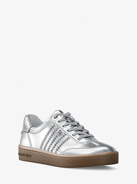 Scotty Embellished Metallic Leather Sneaker