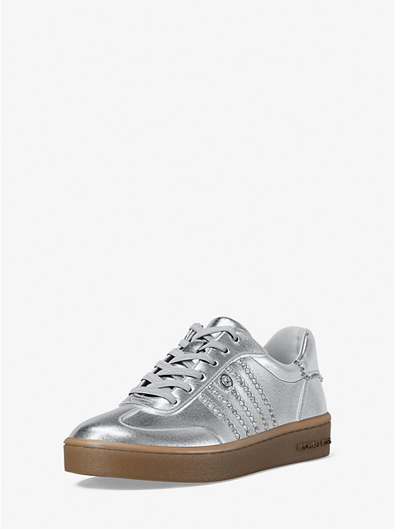 Scotty Embellished Metallic Leather Sneaker