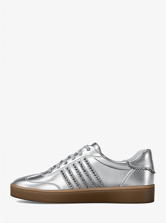 Scotty Embellished Metallic Leather Sneaker