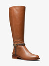 Mindy Leather and Signature Logo Trim Wide Calf Boot