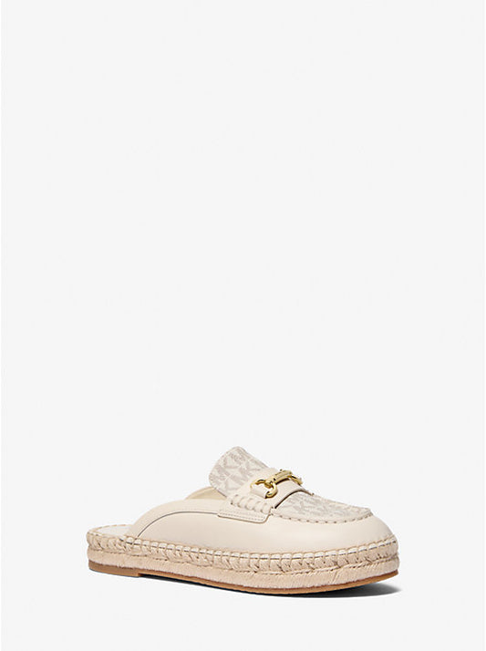 Carson Leather and Signature Logo Espadrille Mule