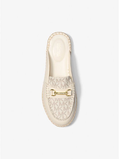Carson Leather and Signature Logo Espadrille Mule