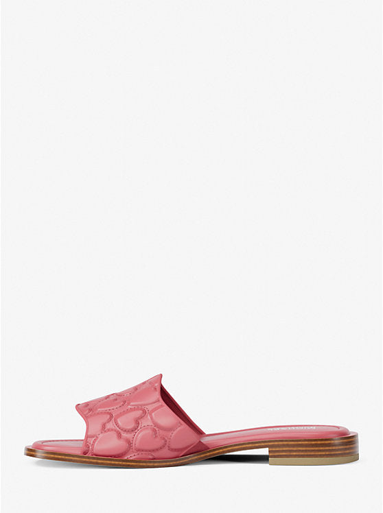 Hannah Heart Embroidered Slide Sandal