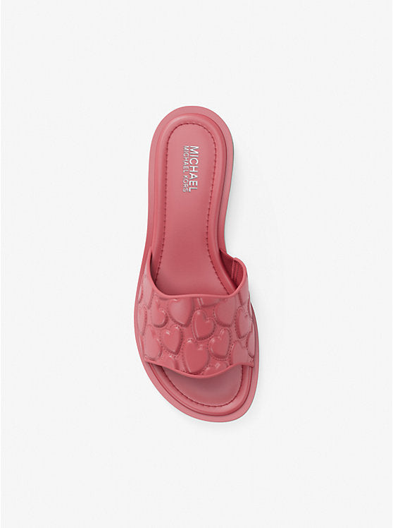 Hannah Heart Embroidered Slide Sandal