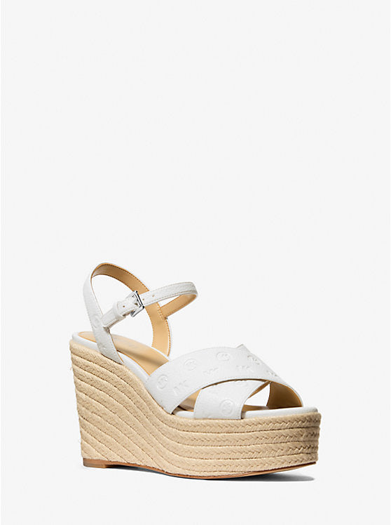 Luciana Logo Debossed Wedge Sandal
