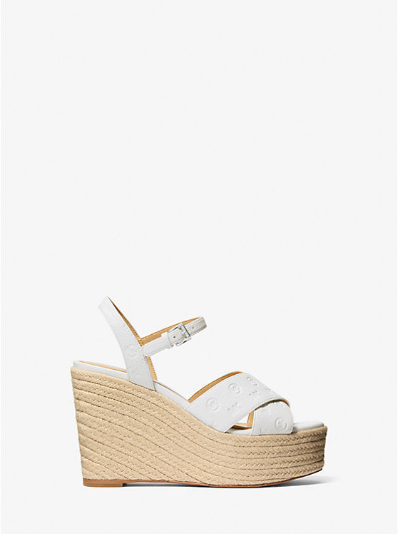 Luciana Logo Debossed Wedge Sandal