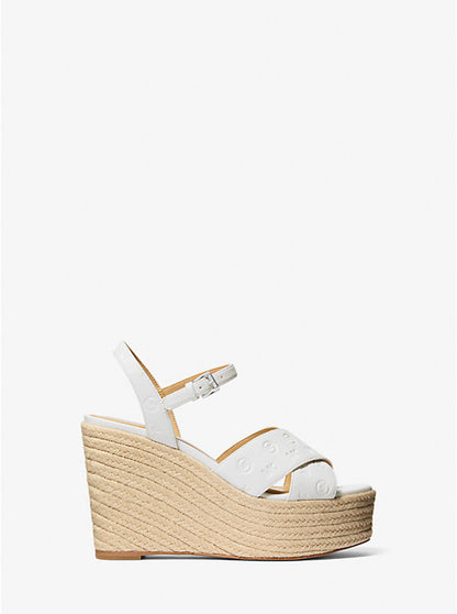 Luciana Logo Debossed Wedge Sandal