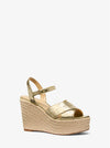 Luciana Metallic Logo Debossed Wedge Sandal