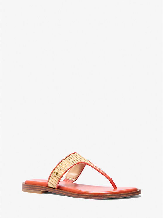 Carson Straw T-Strap Sandal