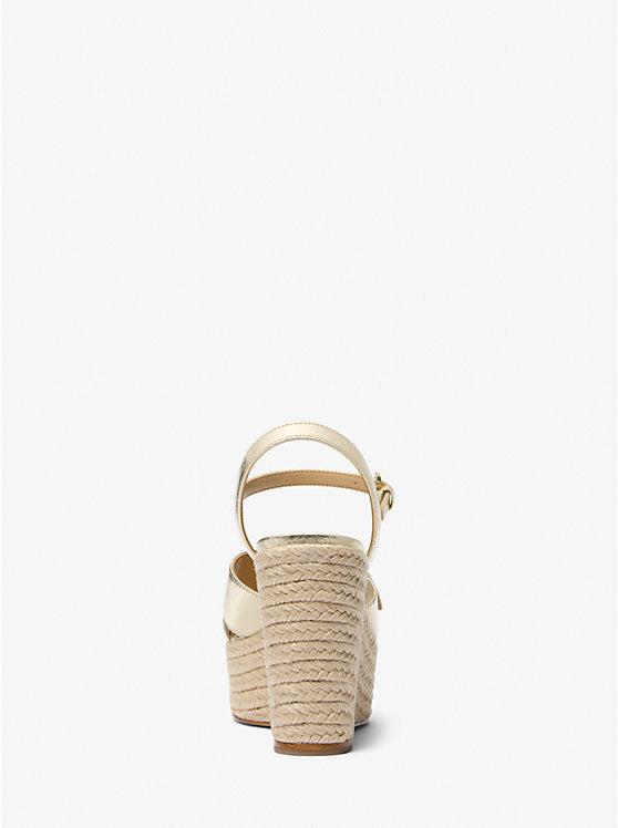 Hannah Metallic Nylon Blend Wedge Sandal