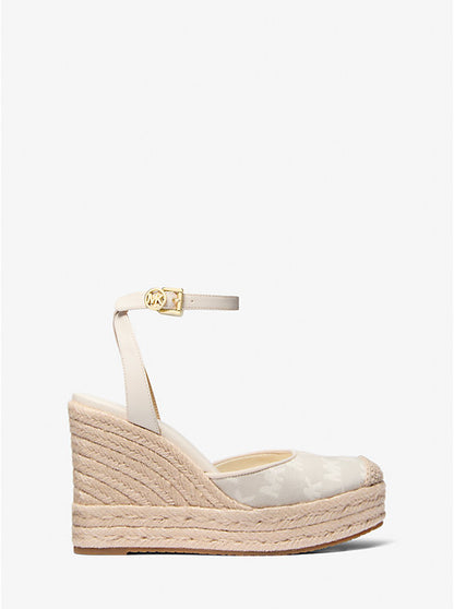 Larissa Logo Jacquard Espadrille Wedge