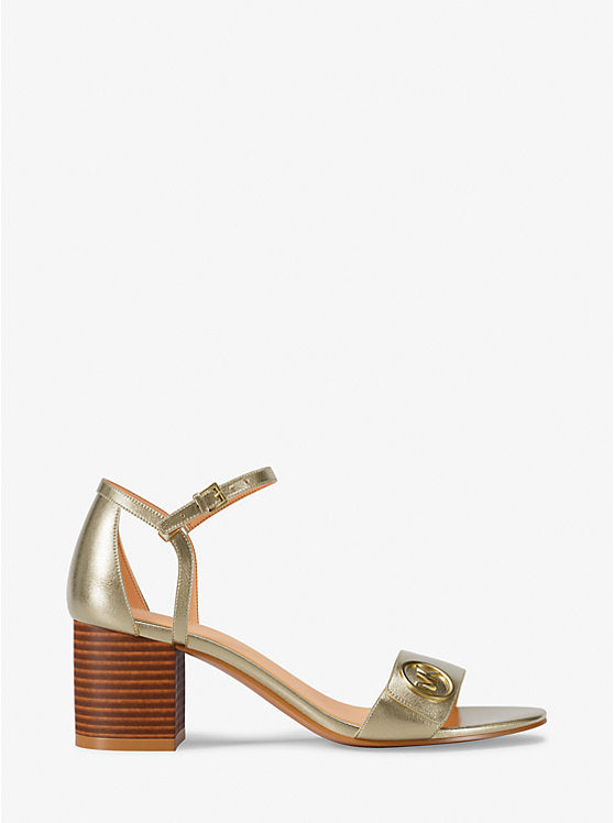 Hannah Metallic Block Heel Sandal