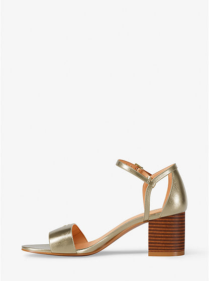 Hannah Metallic Block Heel Sandal