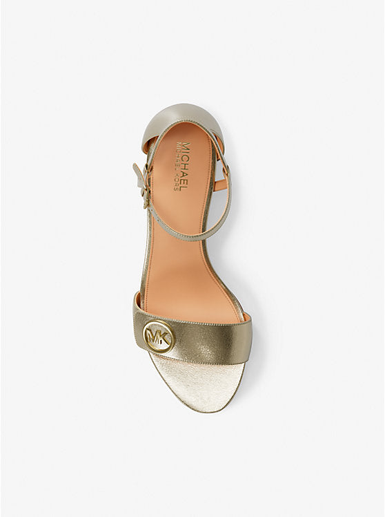 Hannah Metallic Block Heel Sandal