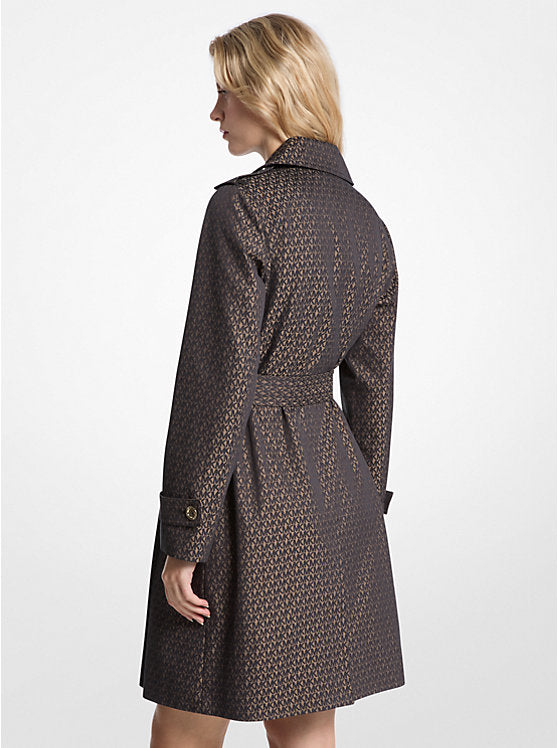 Signature Logo Cotton Blend Belted Trench Coat