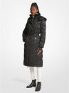 Faux Fur Trim Belted Puffer Coat