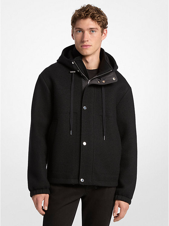 Wool Blend Hooded Jacket