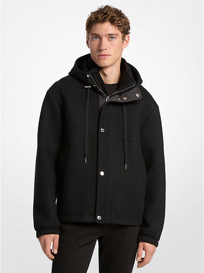 Wool Blend Hooded Jacket