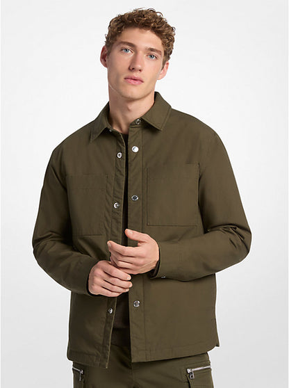 Stretch Cotton Padded Shirt Jacket