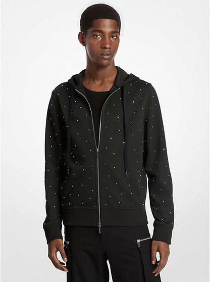 Studded Cotton Blend Hoodie