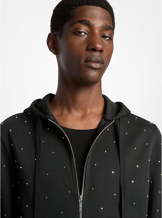 Studded Cotton Blend Hoodie