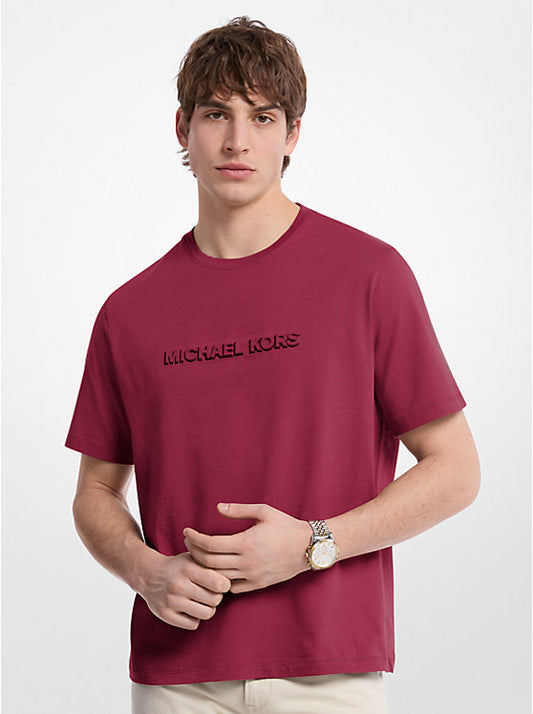 Logo Embossed Cotton Jersey T-Shirt